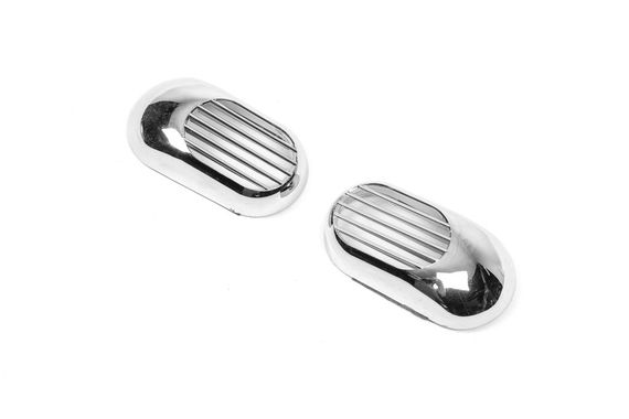 Решітка на повторювач `Овал` (2 шт, ABS) для Seat Leon 2005-2012 рр | Зображення 1