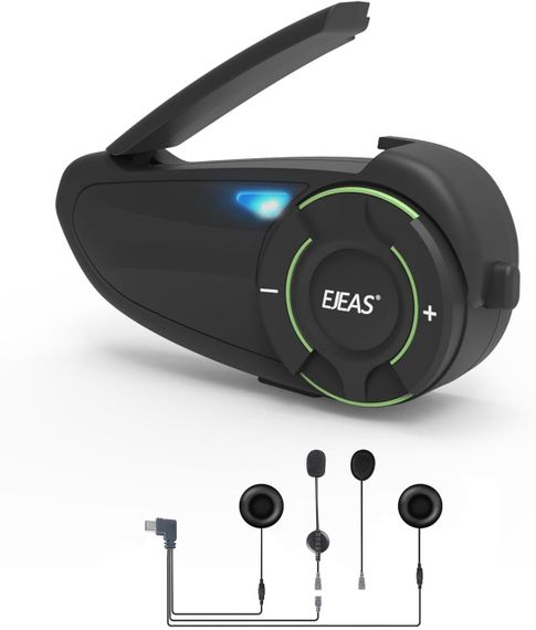 Мотогарнітура EJEAS Q8, інтерком Bluetooth 1000м з CVC шумозаглушенням, FM, IP67, 1200 мАг акумулятор, з Mesh 3.0