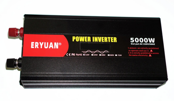 Преобразователь напряжения Eryuan 12V → 220V 5000W с LCD и вольтметром ∙ Инвертор 12-220 чистый синус Eryuan 5000 Вт | Зображення 3