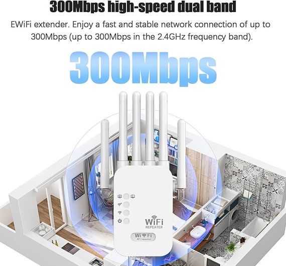 Мощный Wi-Fi ретранслятор 2.4G с 6 антеннами / маршрутизатор / усилитель вай фай сигнала | Зображення 2