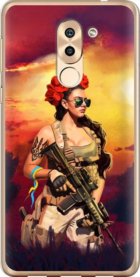 Чехол на Huawei Honor 6X Украинка с оружием "5316u-460-17620"