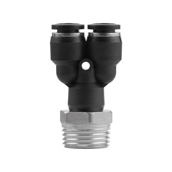 Цангове з'єднання Y-подібне для поліуретанових та ін. шлангів 8*8 мм, 1/2" зовн. різьба INTERTOOL PT-2387 | Зображення 2