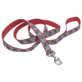 Повідець світловідбивний для собак Coastal Lazer Brite Reflective Leash, 1.2 м х 1.6 см, червоний