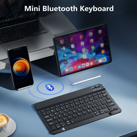 Беспроводная Bluetooth-клавиатура, перезаряжаемая мини-клавиатура для ноутбука, ПК, iPad, планшета и других | Зображення 2