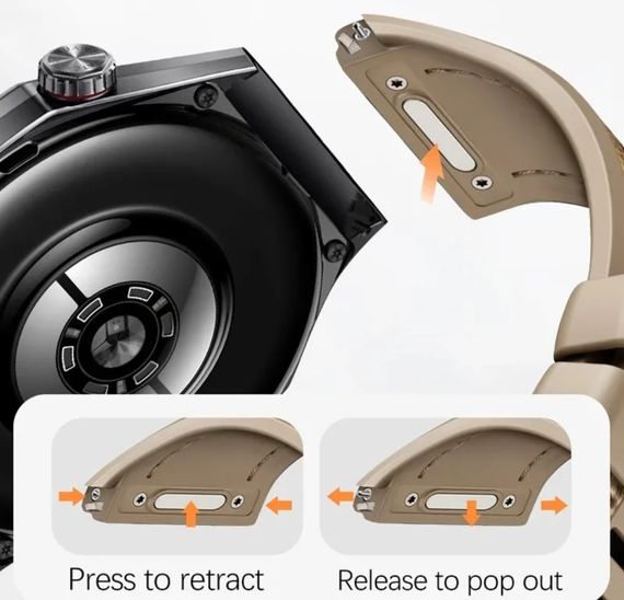 Силіконовий ремінець Primolux Nylon Silicone для смарт-годинника Huawei Watch GT 6 Pro 46mm - Beige | Зображення 3