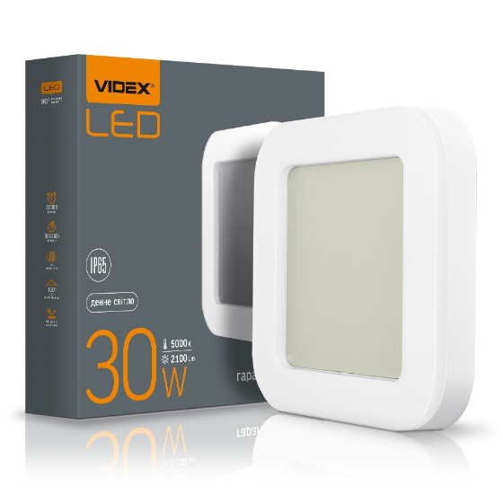 LED Світильник ЖКГ 30W 5000К 220V квадратний Videx
