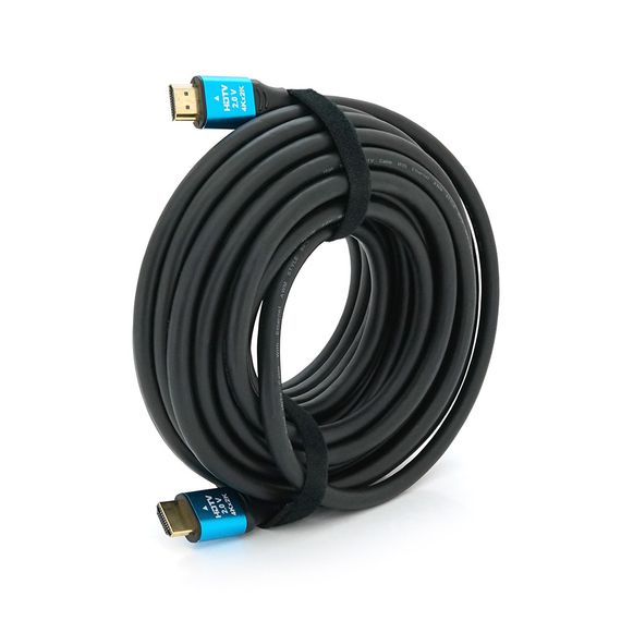 Кабель Merlion HDMI-HDMI 4Kx2K Ultra HD, 10.0m, v2, 0, круглий Black, коннектор Blue, Blister-box, Q20
