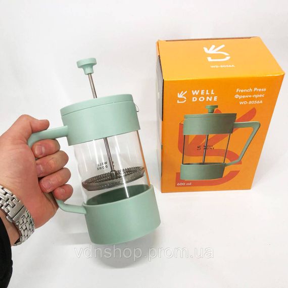 Скляний чайник з фільтром для заварювання чаю, Елегантний прес для чаю, Френч-прес з поршнем AT-70 | Зображення 6