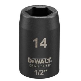 Головка торцевая ударная короткая 14мм IMPACT DeWALT DT7532