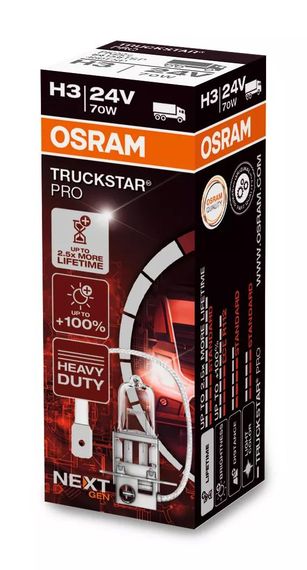 Лампа OSRAM H3 70W 24V PK22S TRUCKSTAR PRO 64156TSP-FS