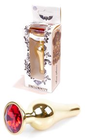 Анальний затор Boss Series - Jewellery Gold BUTT PLUG Red, BS6400064 sexstyle