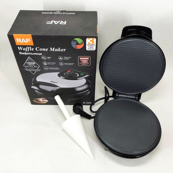 Вафельниця для пишних вафель RAF, Електронна вафельниця, Дешева вафельниця для ріжків LU-85 | Зображення 3