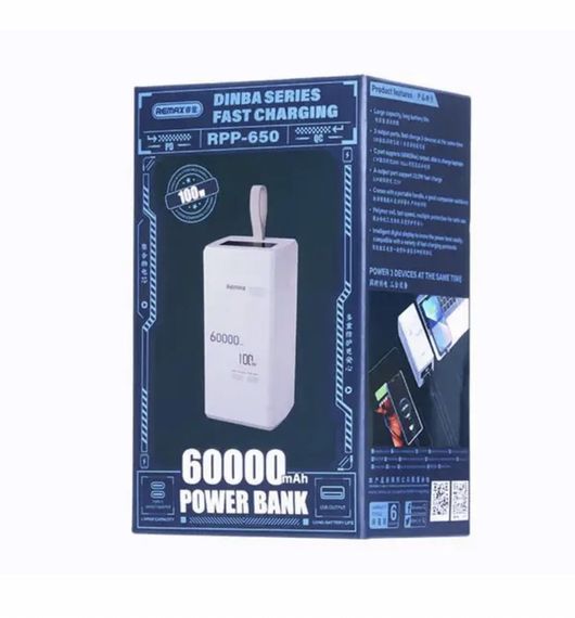 Power Bank 60000mAh 100W PD+QC REMAX RPP-650 (47244-RPP-650_2466) | Зображення 6