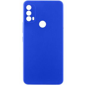 Чехол TPU GETMAN Liquid Silk Full Camera для Motorola Moto E40 Синий / Iris