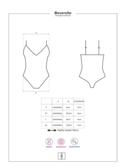 Купальник відрядний Obsessive Beverelle з глибоким декольте і шнурівкою, чорний, S sexstyle | Зображення 5