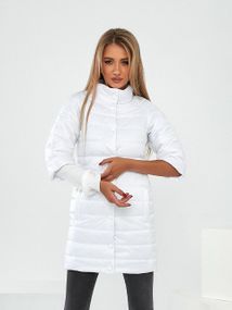 Довга куртка з відстібним рукавом, арт.205/2, білий