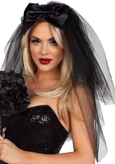 Фата нареченої Leg Avenue Tiered bridal veil O/S Black | Зображення 2