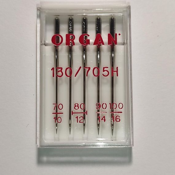 Голки швейні універсальні ORGAN №70/80/90/100 пластиковий бокс 5 штук для побутових швейних машин (6508)