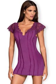 Сорочка Obsessive Moketta chemise Фиолетовый S/M