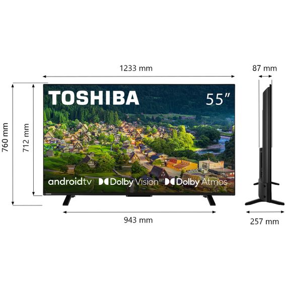 TV 55 Toshiba 55UA2363DG 4K UHD/LED/T2/Android 11/2 x 10W/Dolby Digital/HDMI/Wi-Fi/VESA 200 x 200 M4 | Зображення 8