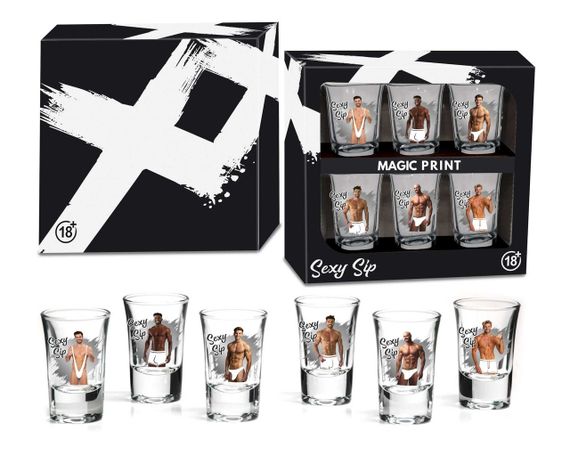 Набор рюмок Sexy Sip, мужская серия, 35 мл, 6 шт Sex Aura