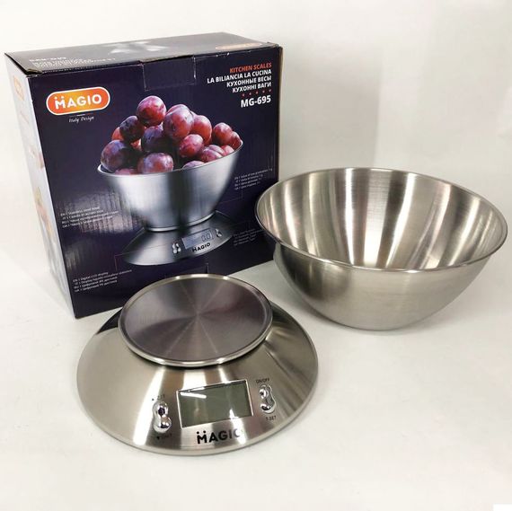 Весы кухонные с мерной чашей MAGIO, Электрические кухонные весы Пищевые для продуктов UJ-97 | Зображення 3