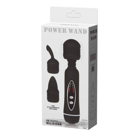 Вібратор зі змінними насадками - Power Wand Massage Kit Black Sex Aura | Зображення 1