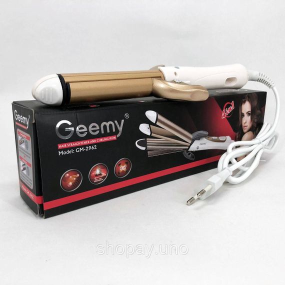 Выпрямитель утюжок для волос коротких GEMEI GM-2962 30Вт, Утюжок выпрямитель для выпрямления WG-48 | Зображення 1