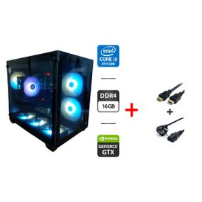 Ігровий ПК AeroCool Dryft Tower / Intel Core i5-8400 (6 ядер по 2.8 - 4.0 GHz) / 16 GB DDR4 / 500 GB SSD M.2 + 500 GB HDD / nVidia GeForce GTX 1660 Super, 6 GB GDDR6, 192-bit / 600W / Windows 11 Pro б/в