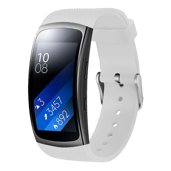 Силіконовий ремінець Primo Classic Shape для Samsung Gear Fit 2 / Fit 2 Pro (SM-R360 / R365) - White | Зображення 1