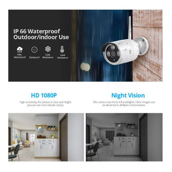 Комплект WiFi IP видеонаблюдения беспроводной DVR 5G SX04-400 HD набор на 4 камеры 5 мр | Зображення 1