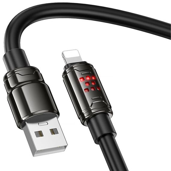 Дата кабель Hoco U143 Joy USB to Lightning 2.4A (1.2m) Black | Зображення 2