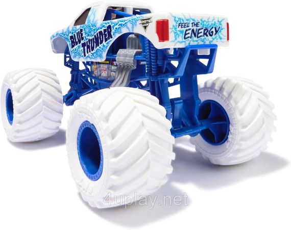 Оригинал Monster Jam Blue Thunder Monster Truck Монстр-трак 1:24 Синий гром Металлический кузов | Зображення 5