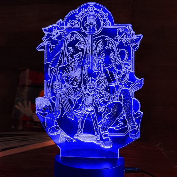 Акриловий світильник-нічник Ханако Кун три охоронця часу синій tty-n001584