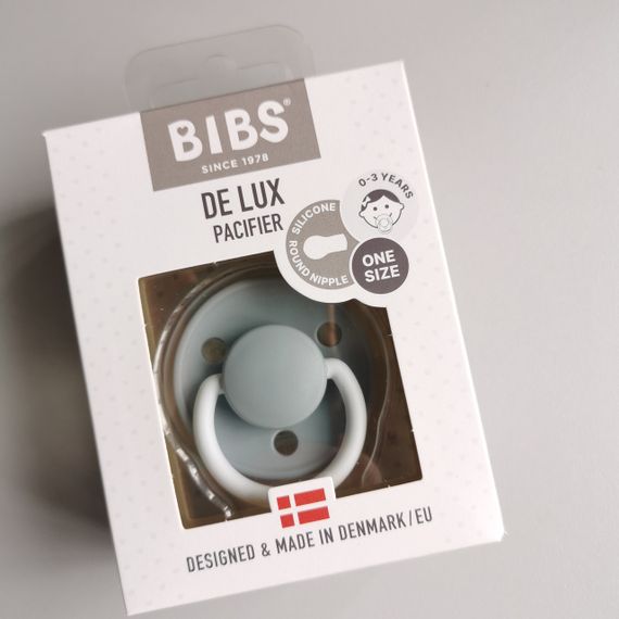 Соска пустушка Bibs De Lux Silicone Cloud glow 0-36 міс силіконова нічна