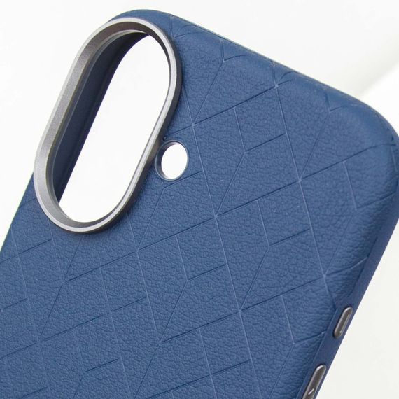 Кожаный чехол Carved with MagSafe для Apple iPhone 16 (6.1") Blue | Зображення 5