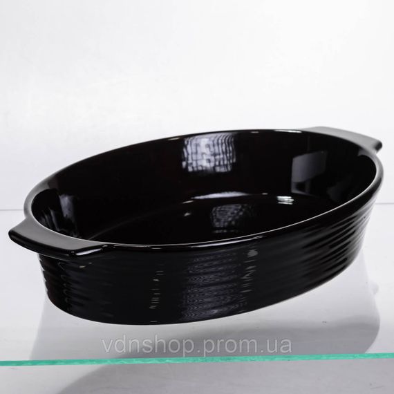Форма для запекания овальная 36×22.5×7 (см) форма для духовки 2 литра Черный SH1290 | Зображення 3