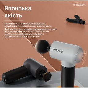Перкуссионный ручной массажер для тела и мышц Medica+ MassHand Pro 4.0 black гарантия 1 год