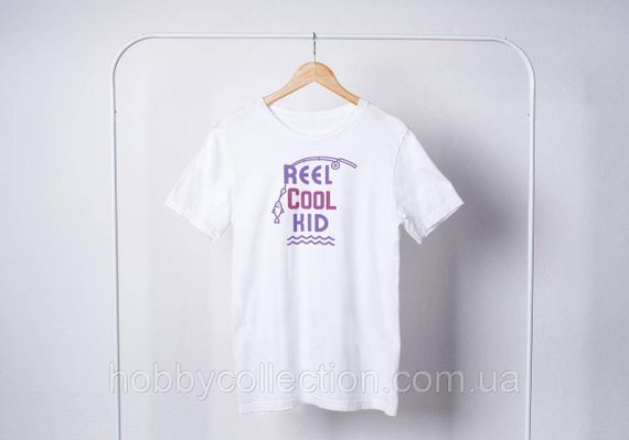 Футболка чоловіча із принтом "Reel Cool Kid" біла | Зображення 3