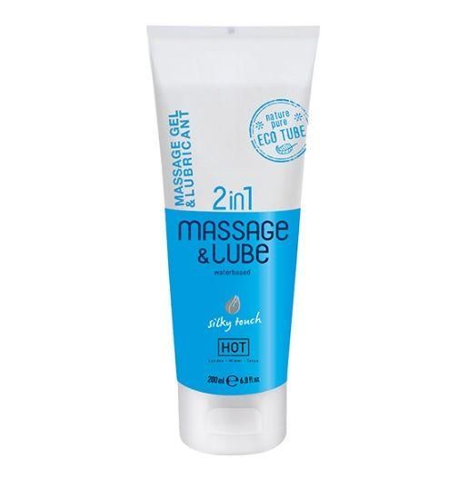 Масажний гель та лубрикант HOT Massage & Glide Gel 2in1 шовковий дотик, 200 мл sexstyle