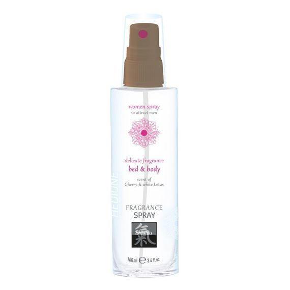 Спрей для тела и постели с феромонами и афродизиаками SHIATSU Fragrance Вишня и белый лотос, 100 мл Sex Aura | Зображення 1