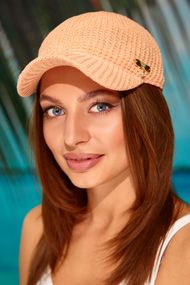 Вязаная бейсболка «Lurex» (4952) персиковый