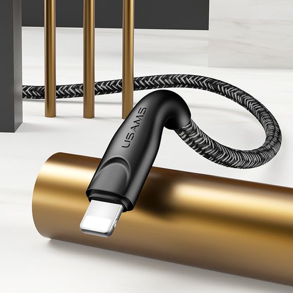 Дата кабель Usams US-SJ391 U41 Lightning Braided Data and Charging Cable 1m Чорний | Зображення 2