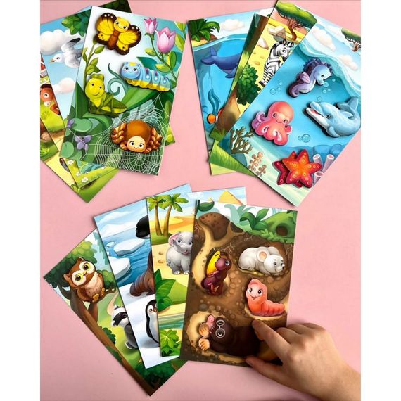 Настольная развивающая игра "Лото: в мире животных" Ubumblebees (ПСФ046) PSF046, 48 фигурных фишек | Зображення 2