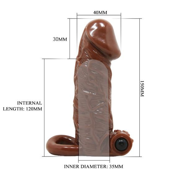 Насадка на член - Brave Man Vibrating Penis Sleeve Brown Sex Aura | Зображення 5