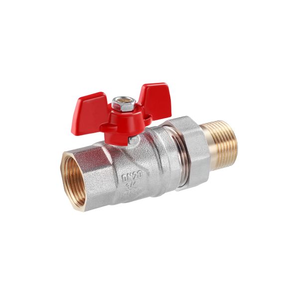 Кран-американка шаровий прямий WaGa 3/4" PN40 метелик, нікельований | Зображення 2