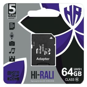 Мапа пам'яті Hi-Rali MicroSDXC 64 gb UHS-1 10 Class & Adapter