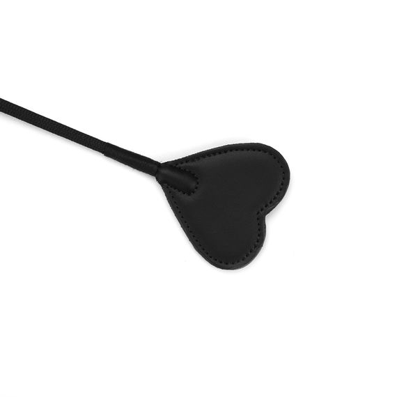 Шлепалка-сердечко Liebe Seele Black Organosilicon Riding Crop, экокожа | Зображення 3