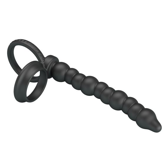 Кольцо-насадка Pretty Love Dillion для двойного проникновения, черная, 19 х 2.2 см sexstyle | Зображення 5