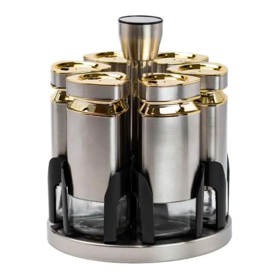 Набор емкостей для специй на подставке 6 баночек по 120 мл HP1326 | Зображення 1